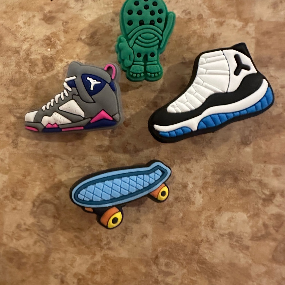Air Jordan Shoe and Skateboard Croc Charms